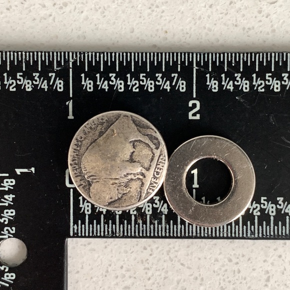 Modified Buffalo Nickel Coin Lapel Pin / Tie Tack With Neodymium Magnets - Picture 5 of 5